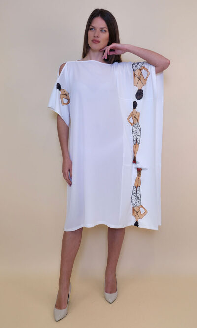 Kaftan 44 Fantasy - gtte UN panna - Točkasta Haljina Leđa