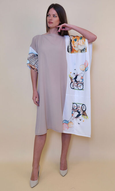 Kaftan 44 Fantasy - gtte UN beige - Panda Bic/Kittens