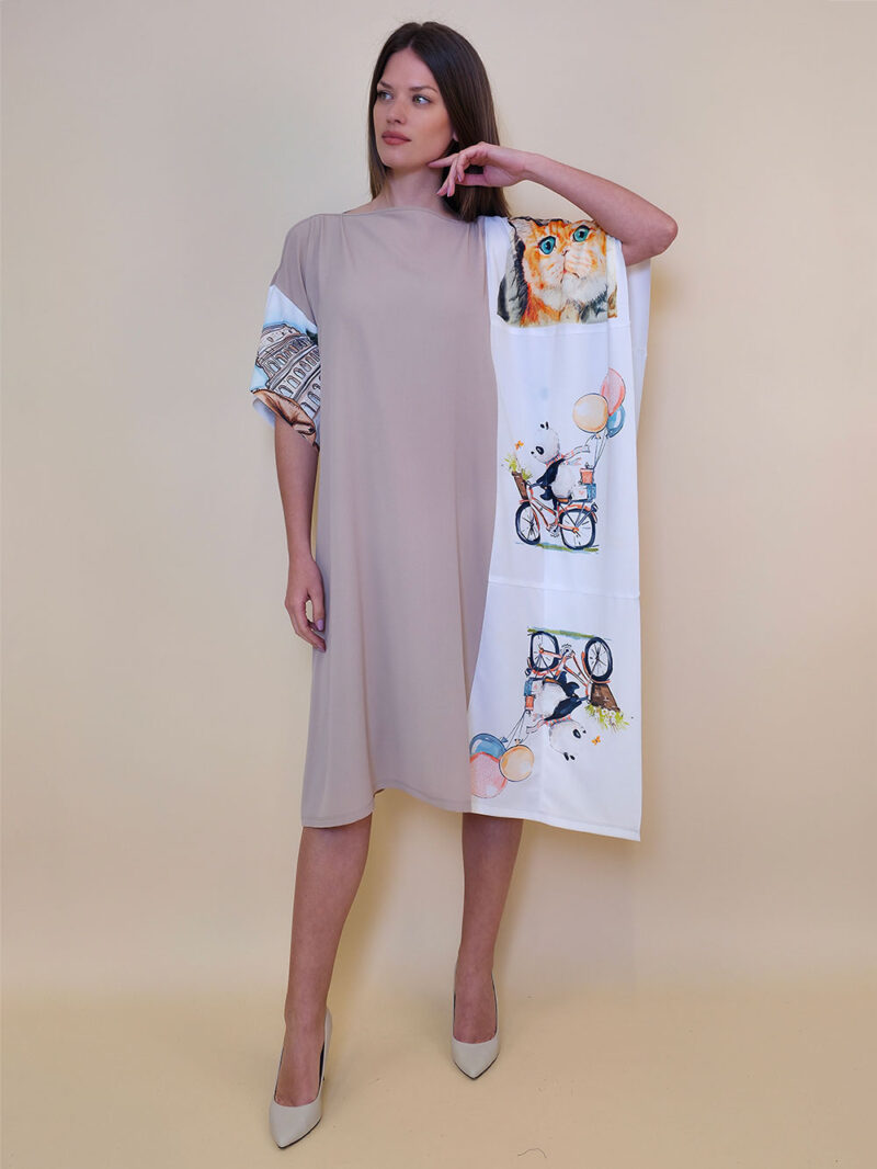 Kaftan 44 Fantasy - gtte UN beige - Panda Bic/Kittens