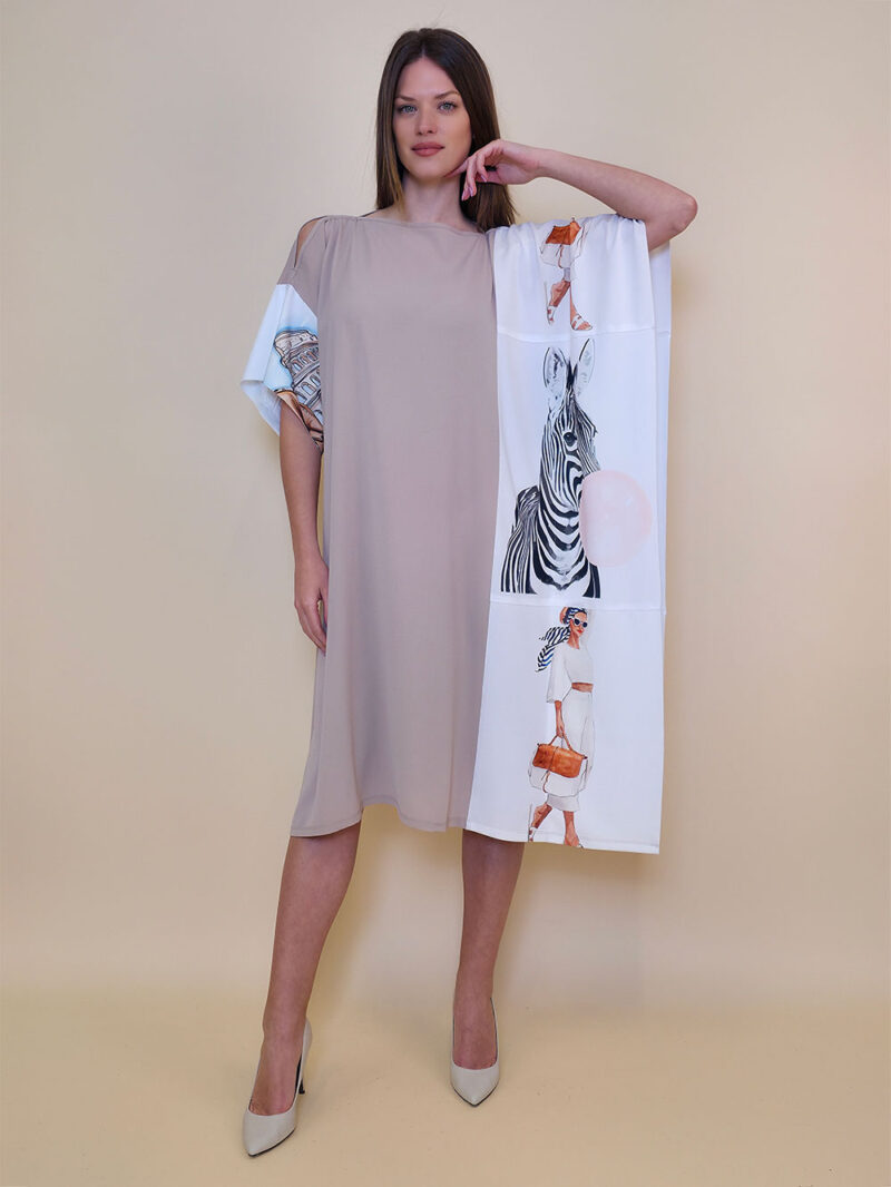 Kaftan 44 Fantasy - gtte UN beige - Prugasta Marama/Zebra