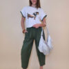 Majica 40 Fancy Doggy - cotton print - military