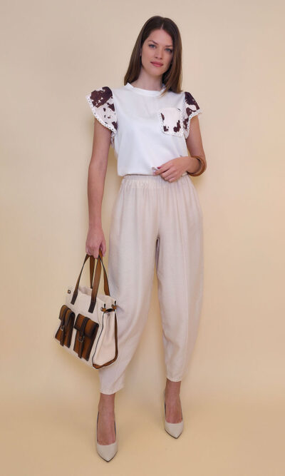 Hlače 30 Adrian - viscose UN - beige