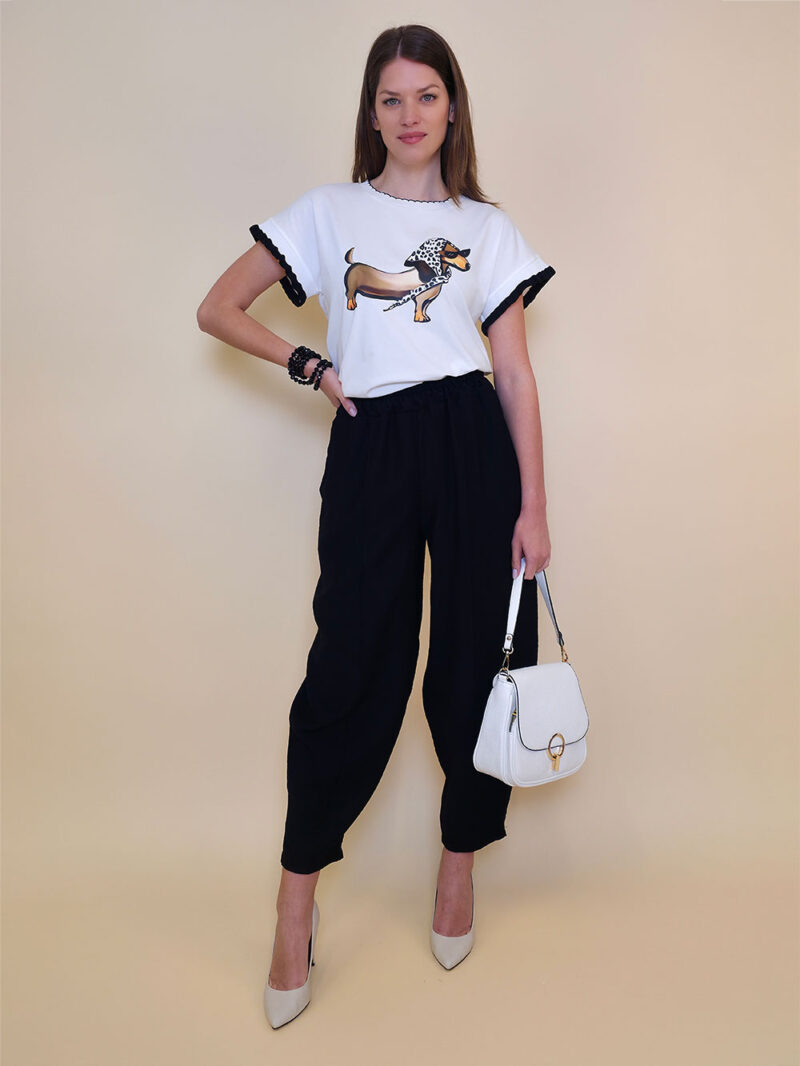 Majica 40 Fancy Doggy - cotton print - black