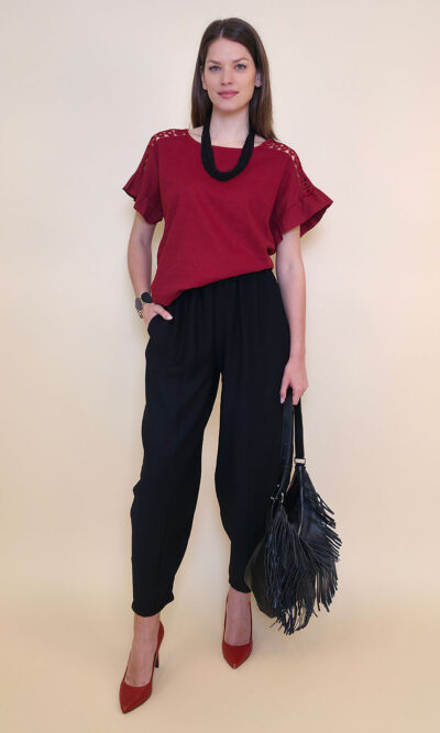 Hlače 30 Adrian - viscose UN - black