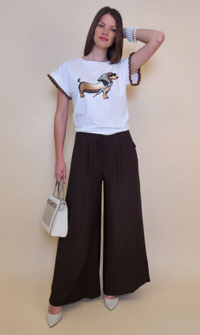 Majica 40 Fancy Doggy - cotton print - brown