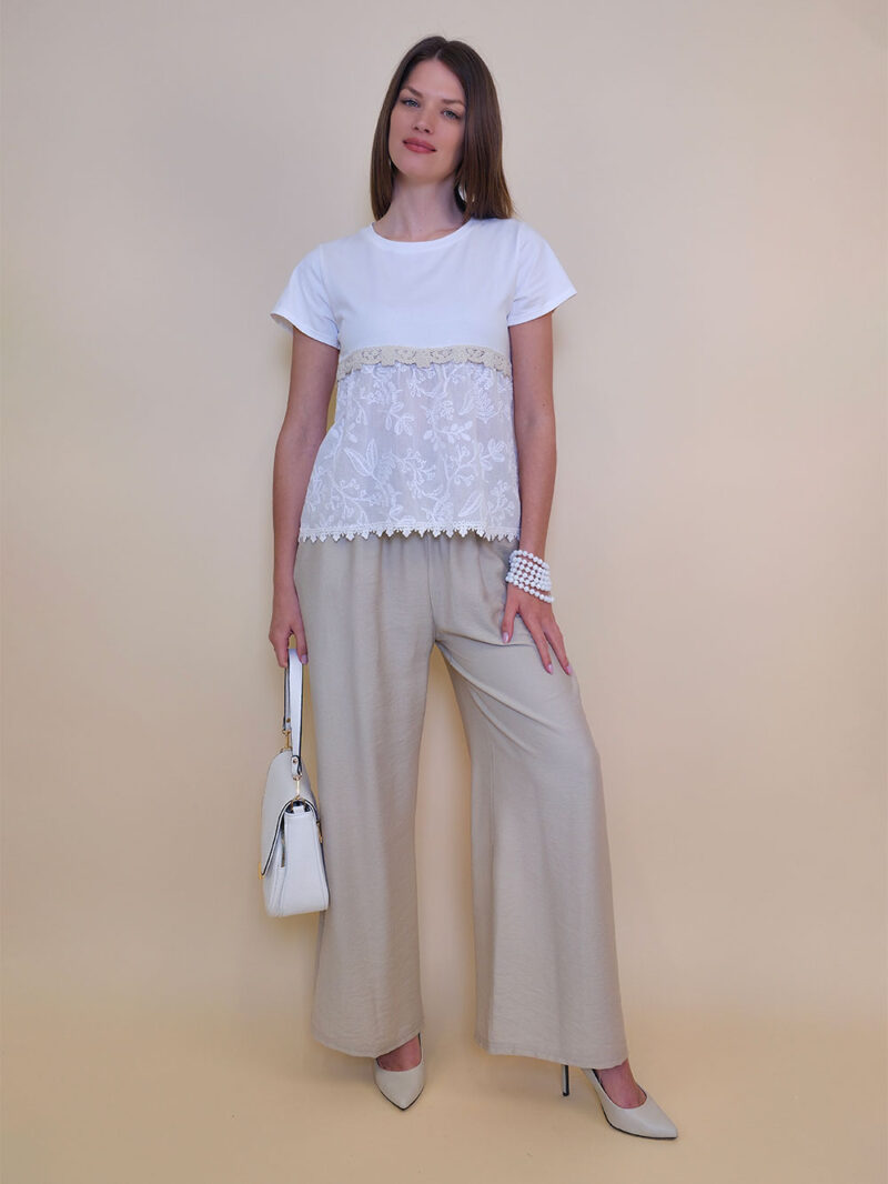Majica 38 Menlo - cotton UN white/lace