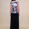 Top 28 Daisy - saten print Palm leaves - black