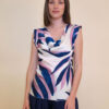 Top 28 Daisy - saten print Palm leaves - pink
