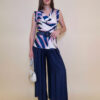 Top 28 Daisy - saten print Palm leaves - pink