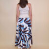 Hlače 40 Amazona - saten print Palm leaves - brown