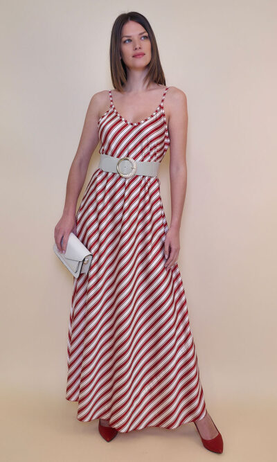 Haljina 40 Marrakesh - saten pruge red