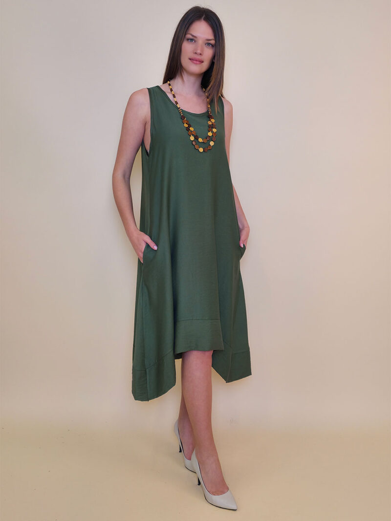 Haljina+ogrlica 32 Delta - viscose UN - military