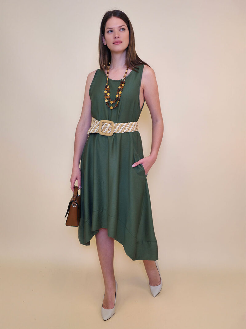Haljina+ogrlica 32 Delta - viscose UN - military