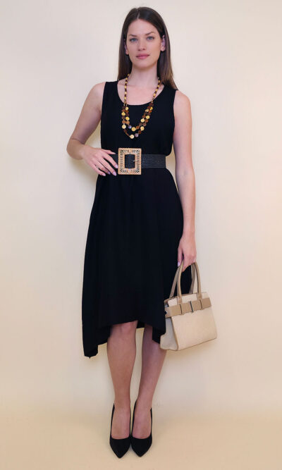 Haljina+ogrlica 32 Delta - viscose UN - black