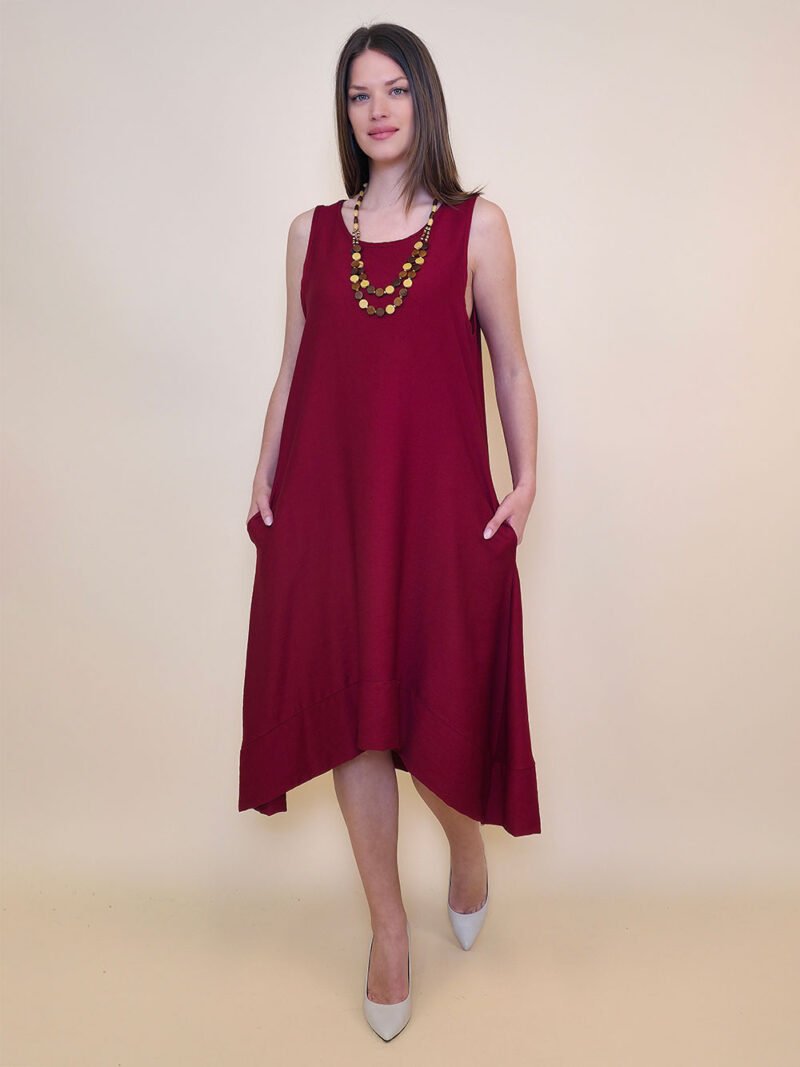 Haljina+ogrlica 32 Delta - viscose UN - red