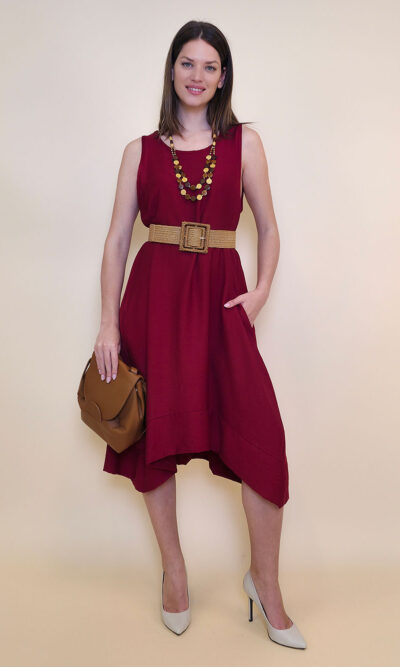 Haljina+ogrlica 32 Delta - viscose UN - red