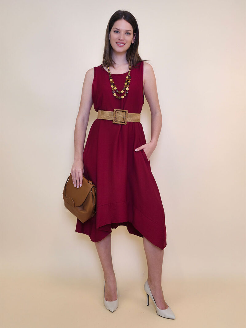 Haljina+ogrlica 32 Delta - viscose UN - red