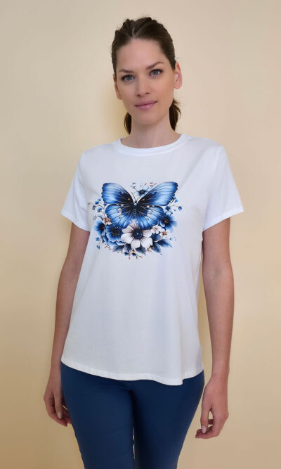 T-shirt 24 Bumble Bee - cotton UN - Blue Butterfly