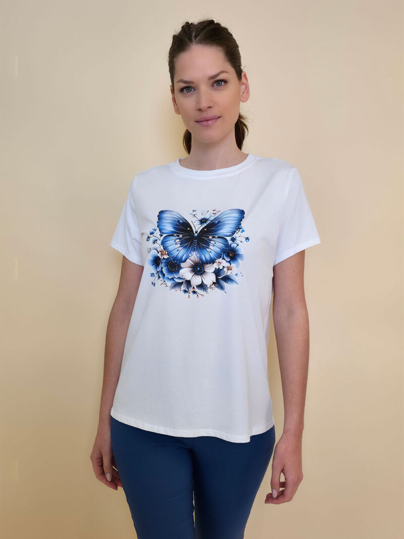 T-shirt 24 Bumble Bee - cotton UN - Blue Butterfly