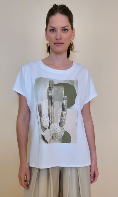 Majica 28 Noroo - cotton white - Cactus military