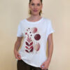 Majica 28 Noroo - cotton white - Olive Leaves burgundy