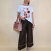 Majica 28 Noroo - cotton white - Olive Leaves burgundy
