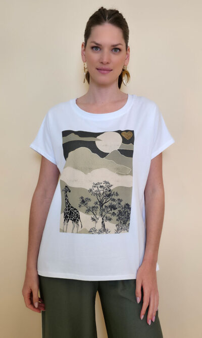 Majica 28 Noroo - cotton white - Savana military