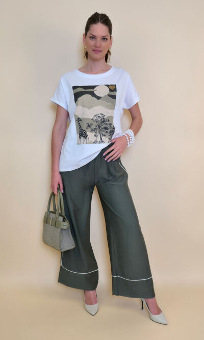 Majica 28 Noroo - cotton white - Savana military