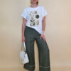 Majica 28 Noroo - cotton white - Olive Leaves military