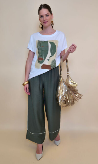 Majica 28 Noroo - cotton white -  Anfas/Profil Green