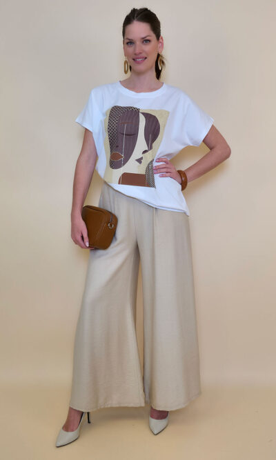 Majica 28 Noroo - cotton white -  Anfas/Profil Brown