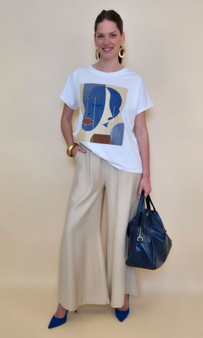 Majica 28 Noroo - cotton white -  Anfas/Profil Blue