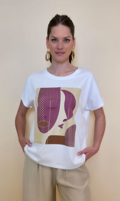 Majica 28 Noroo - cotton white -  Anfas/Profil Amarena