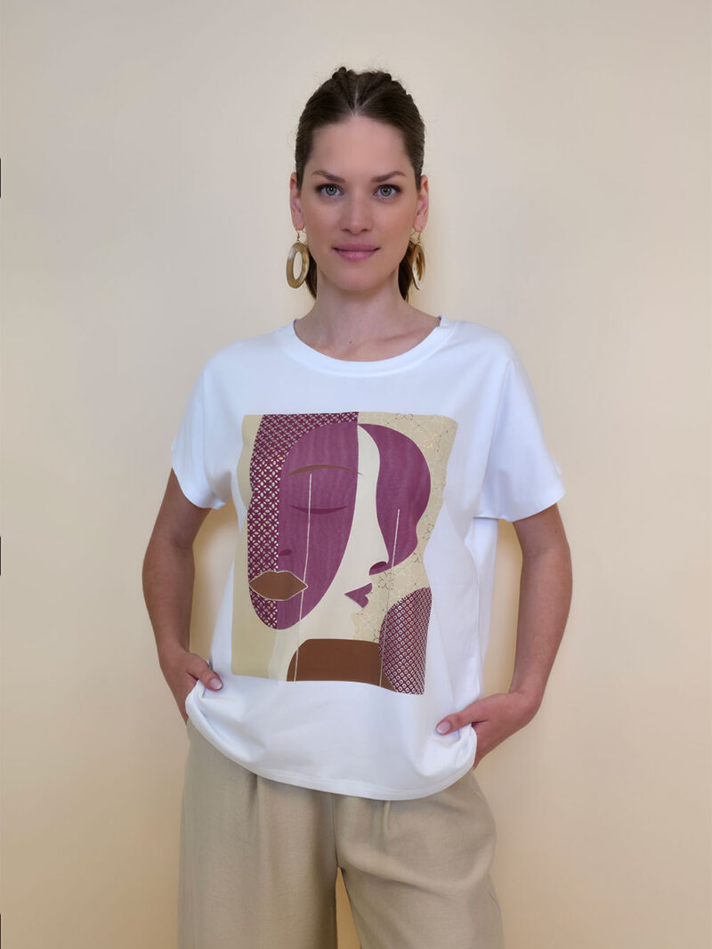 Majica 28 Noroo - cotton white -  Anfas/Profil Amarena