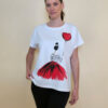 Majica 28 Noroo - cotton white -  Girl with Baloon red