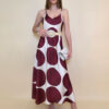 Haljina 40 Marrakesh - saten print lopte - bordo