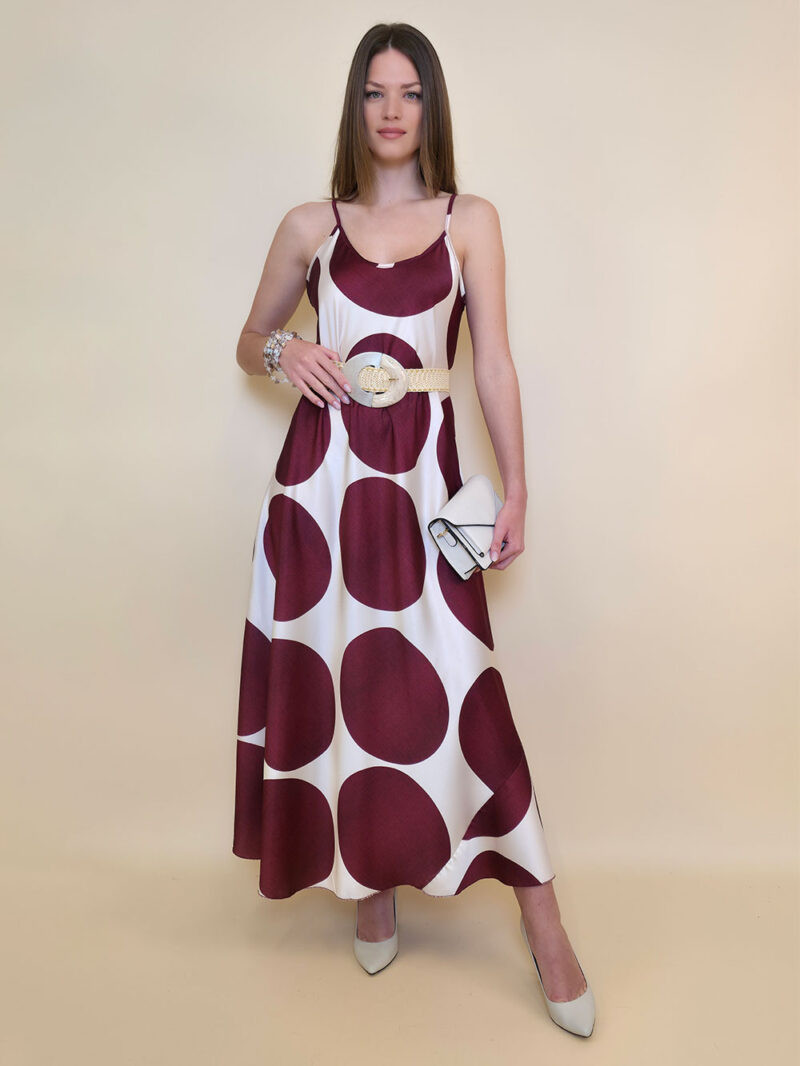 Haljina 40 Marrakesh - saten print lopte - bordo