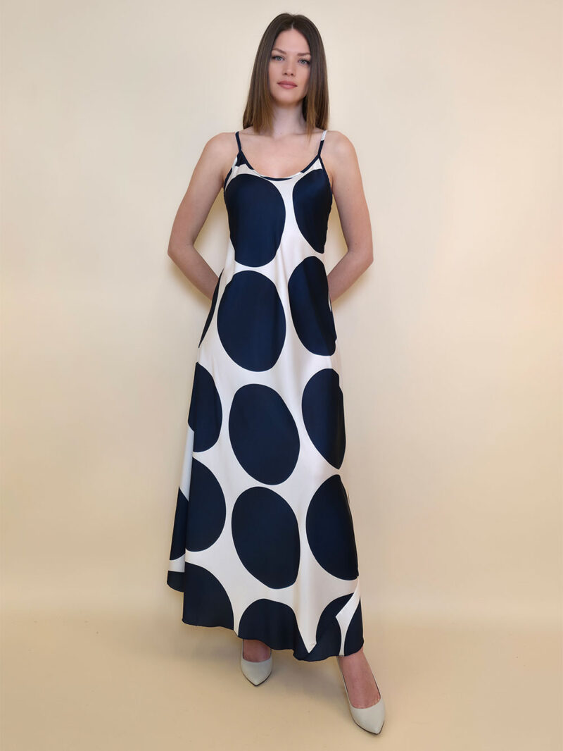 Haljina 40 Marrakesh - saten print lopte - navy