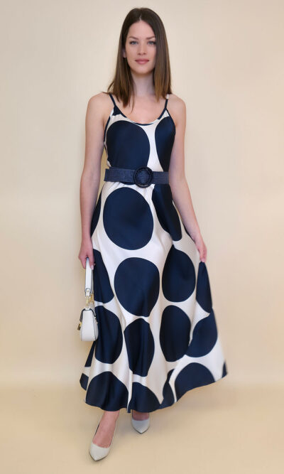 Haljina 40 Marrakesh - saten print lopte - navy