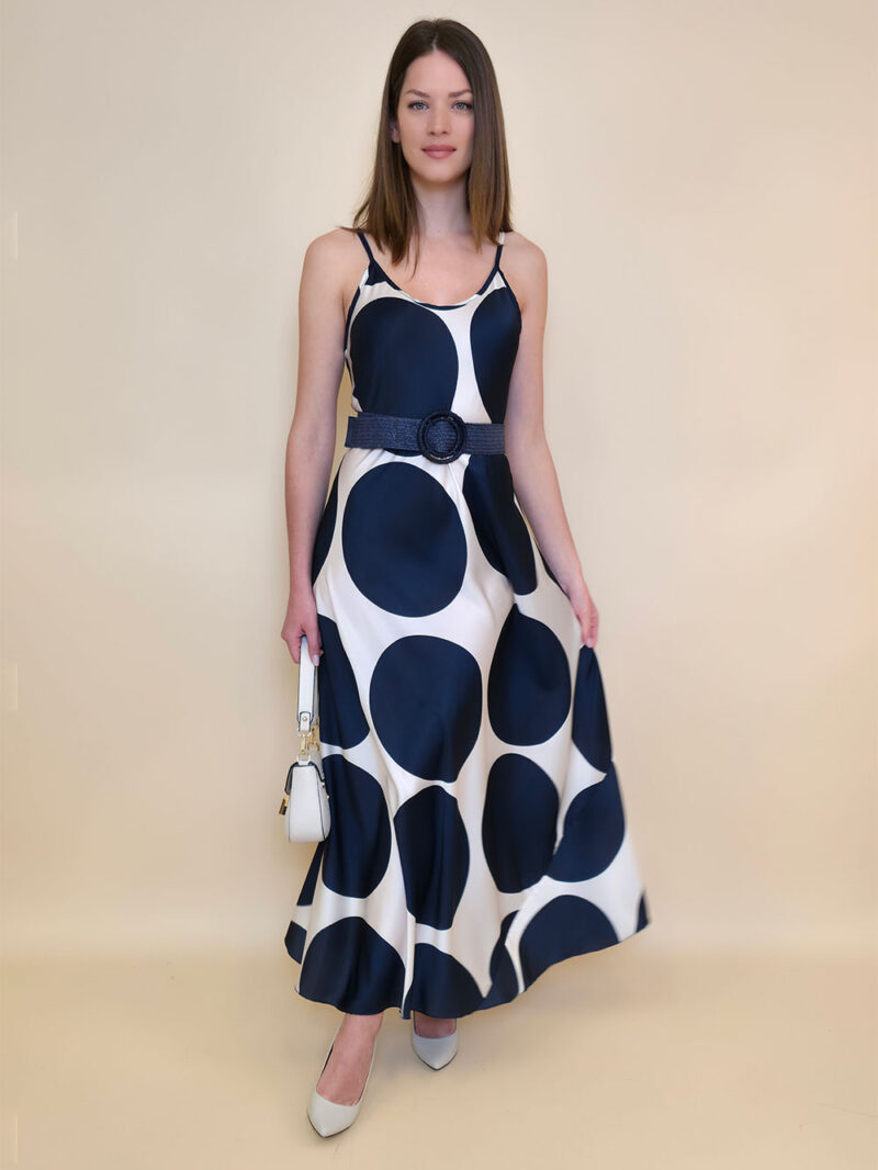 Haljina 40 Marrakesh - saten print lopte - navy