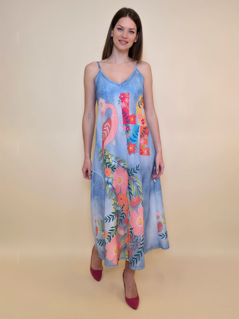 Haljina 38 Guadalupe - jeans print - Peacock