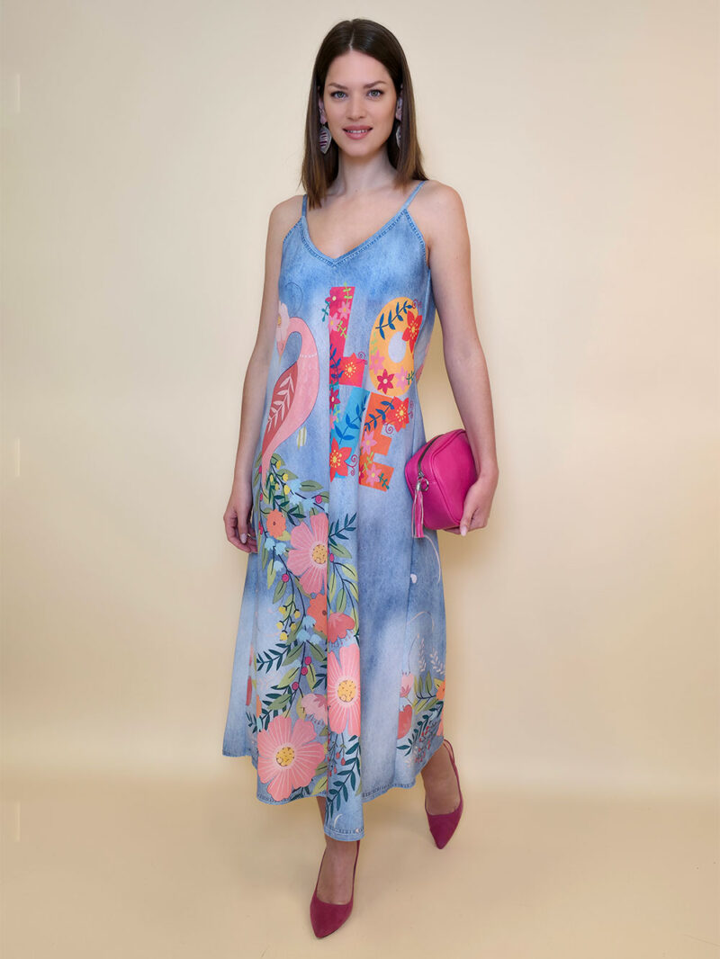 Haljina 38 Guadalupe - jeans print - Peacock
