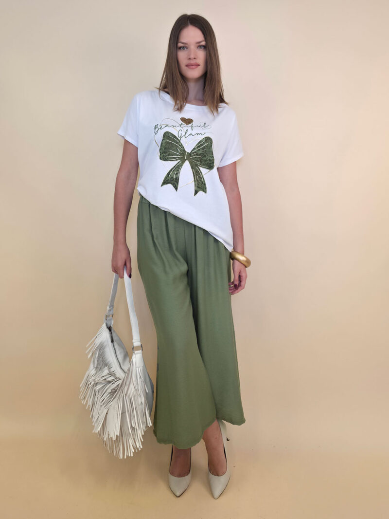 Majica 28 Noroo - cotton white -  Bow green