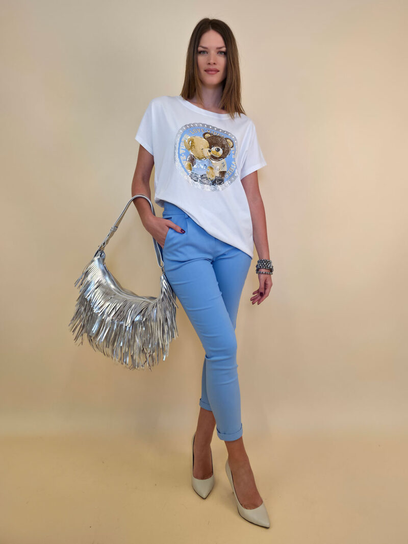 Majica 28 Noroo - cotton white - Teddy's Medallion sky blue