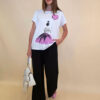 Majica 28 Noroo - cotton white -  Girl with Baloon fuxia