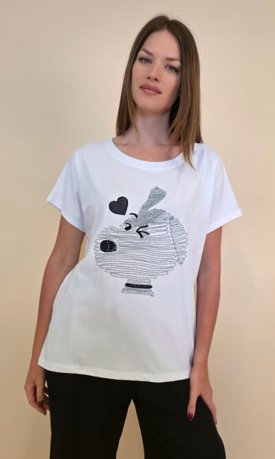 Majica 28 Noroo - cotton white -  Snoopy silver