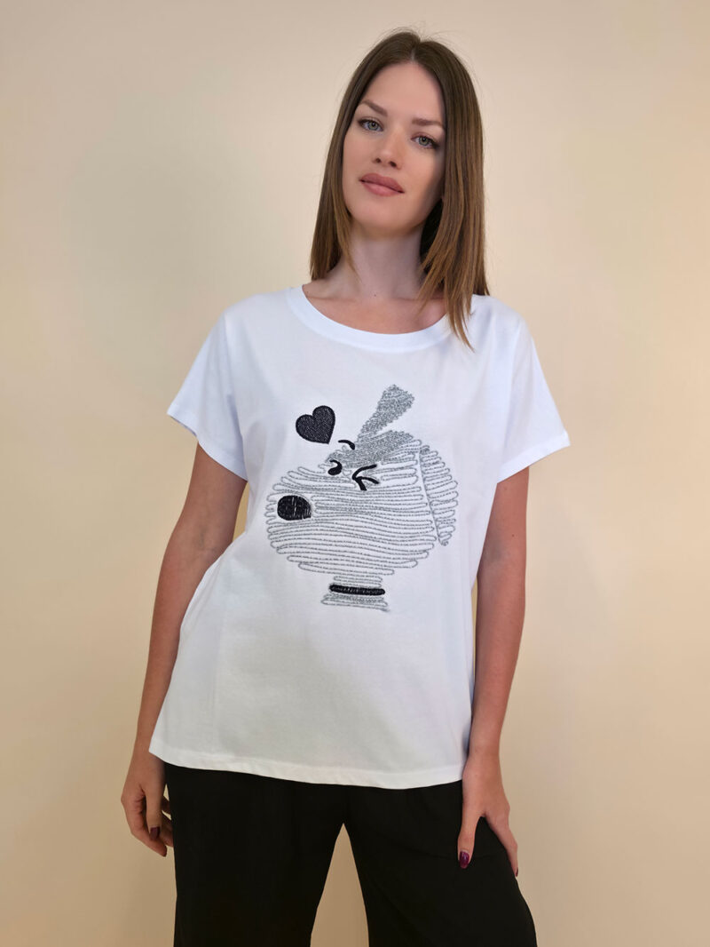 Majica 28 Noroo - cotton white -  Snoopy silver