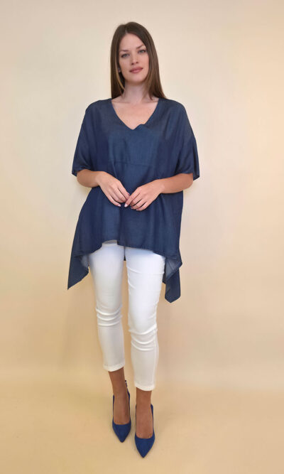 Tunika 40 Bluff - viscose jeans UN - d.navy
