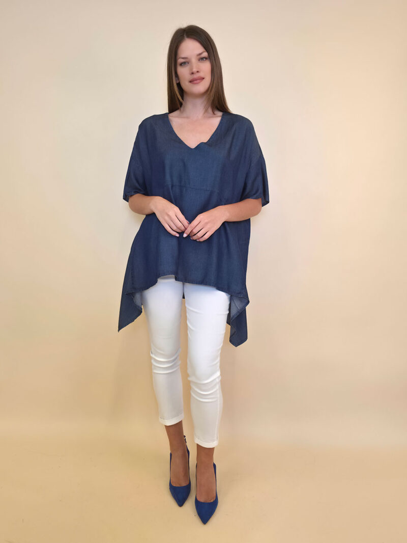 Tunika 40 Bluff - viscose jeans UN - d.navy