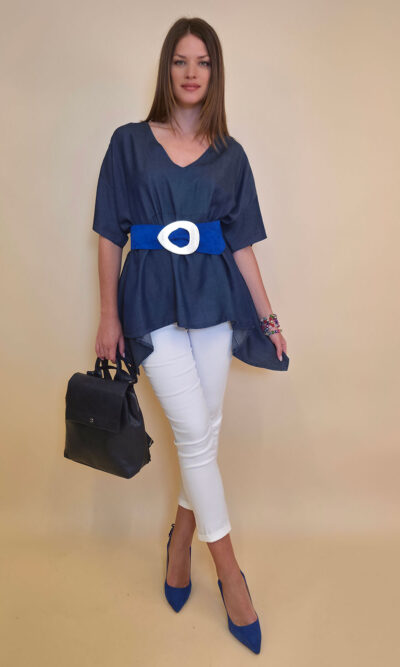 Tunika 40 Bluff - viscose jeans UN - d.navy